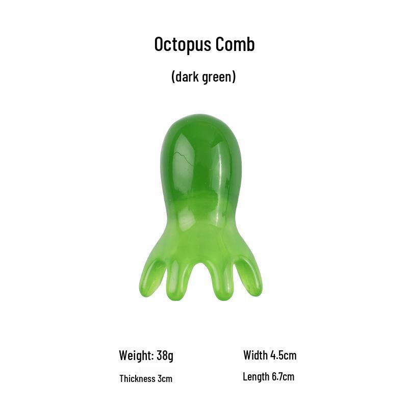 

Масажер для шкіри голови Octopus: Портативний восьмизубий гребінь з широкими зубцями для меридіанної терапії та гуа-ша.