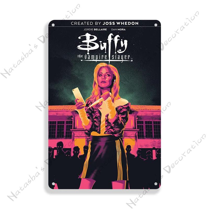 Buffy the Vampire Slayer Plakát Klasický TV kovový plakát Vintage kovová cedule Pánská jeskyně Garáž Kovová deska Průmyslová dekorace