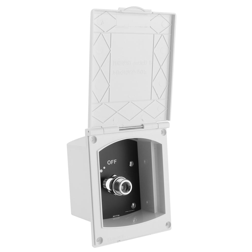 1 2in RV Exterior Shower Box Inlet and Outlet Interface White for Caravan RV Boat Motorhome Without Shower Hose Head