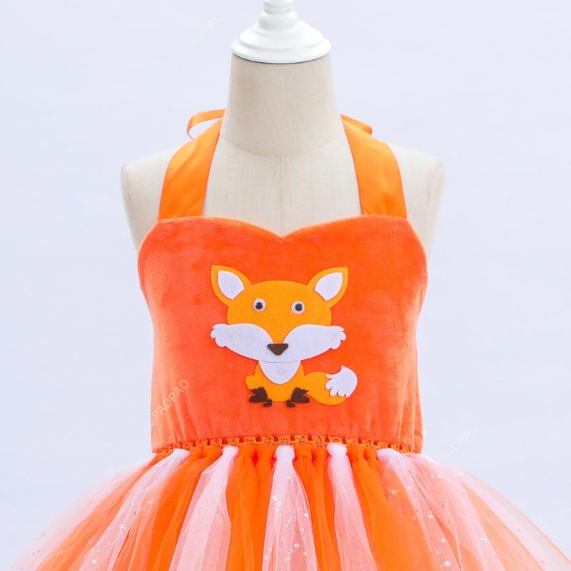 Niedliches Fuchs Halloween Cosplay Kleid für Mädchen Kinder Geburtstagsparty Tutu Kleid Outfits Kinder Karnevalskostüm Kleinkind Mädchen Kleidung
