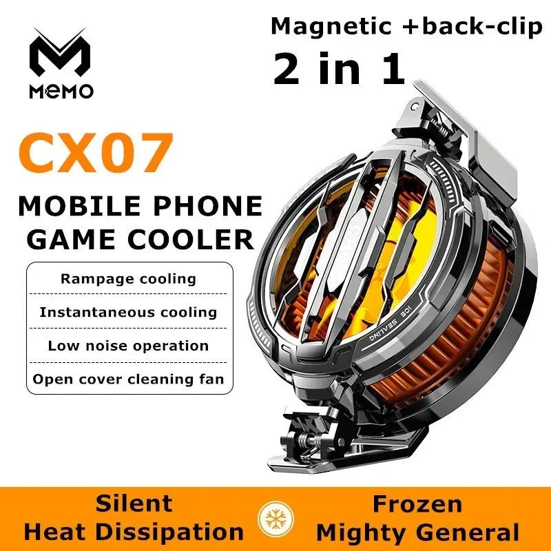 MEMO 2025 NEW Magnetic/Back-clip 2 IN 1 Mobile Phone Semiconductor Cooling Fan Radiator CX07 for Game Cooler