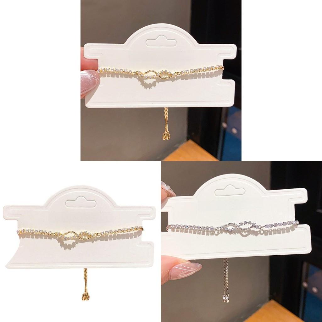 Zircon Cross Pendant Adjustable Bracelet With Geometric Design For Women