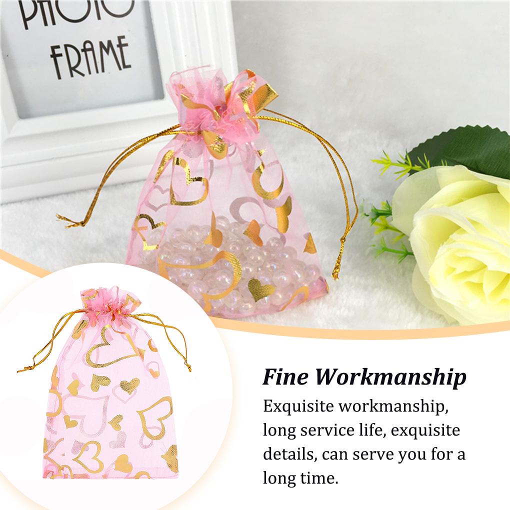 100 Pieces Drawstring Bags Adjustable Multicolor Present Pouches Festival Printing Candy Pocket Christmas Gifts Supplies