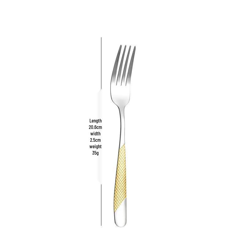 Star Diamond Gold-Plated Stainless Steel Cutlery Set: Luxury Steak Knife and Fork for Hotels