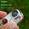 3 In 1 Mini Compass Keychain Portable Outdoor Thermometer Magnifying Glass Luminous Direction Finder For Outdoor Hiking Camping