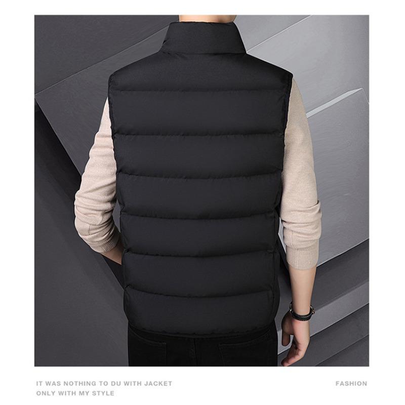 Korean Style Thick Striped Sleeveless Vest For Men Casual Warm
