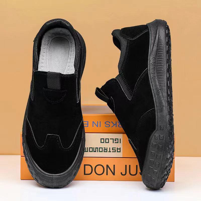 2024 Men's Low-Top Waterproof Leather Work Boots: Non-Slip, Wear-Resistant, Breathable Outdoor Safety Shoes