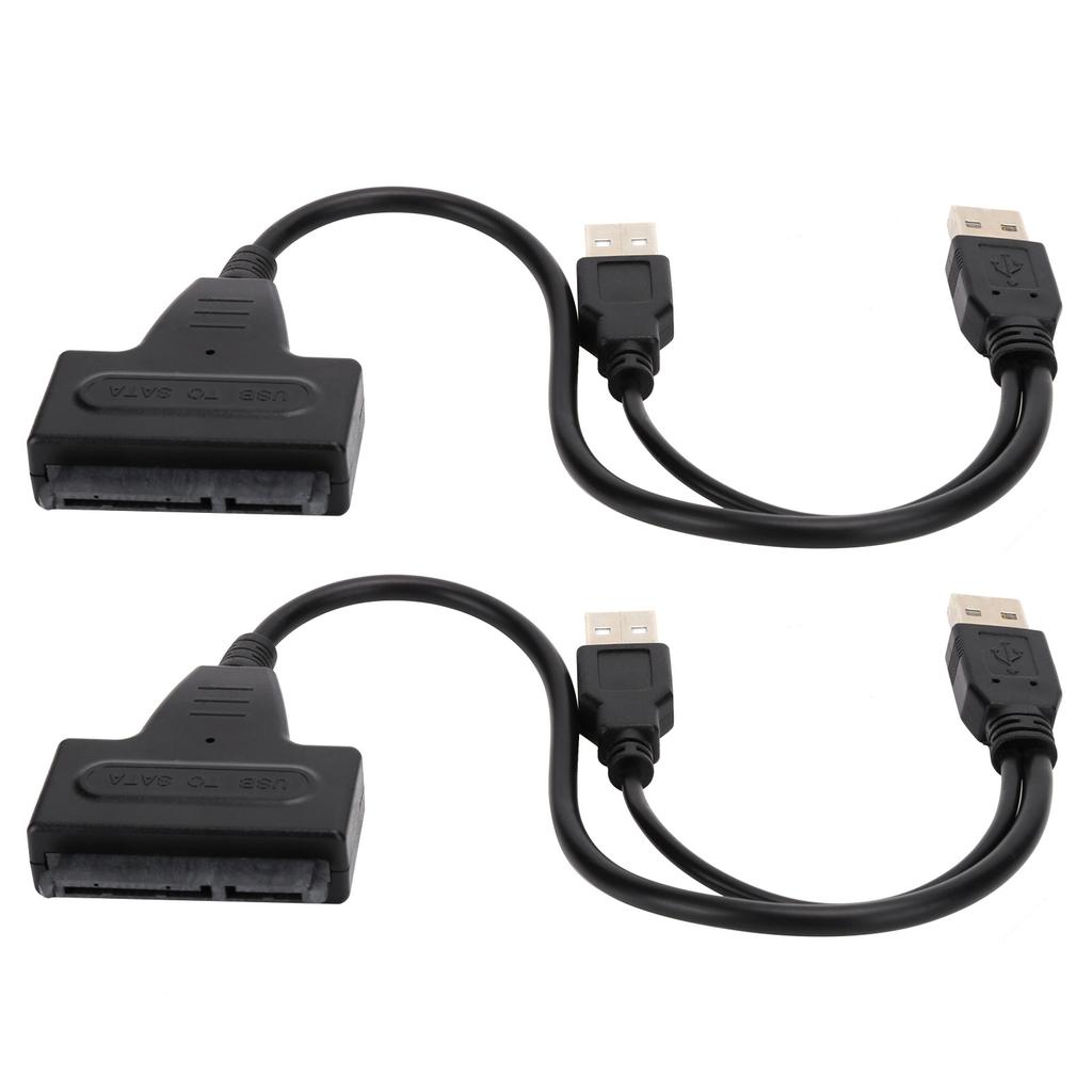 2Pcs Convert Cable USB 2.0 SATA 7 15Pin Adapter for 2.5 Inch SSd Hard Drive 480Mbps