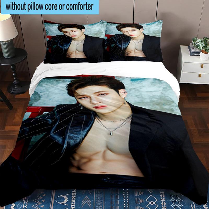 3PCS K-pop Stars In Urban Vibes 3pcs Bedding,Including 3PCS Duvet Cover And 2pcs Pillowcases Perfect for Christmas,Ideal for Bedroom, Dormitory