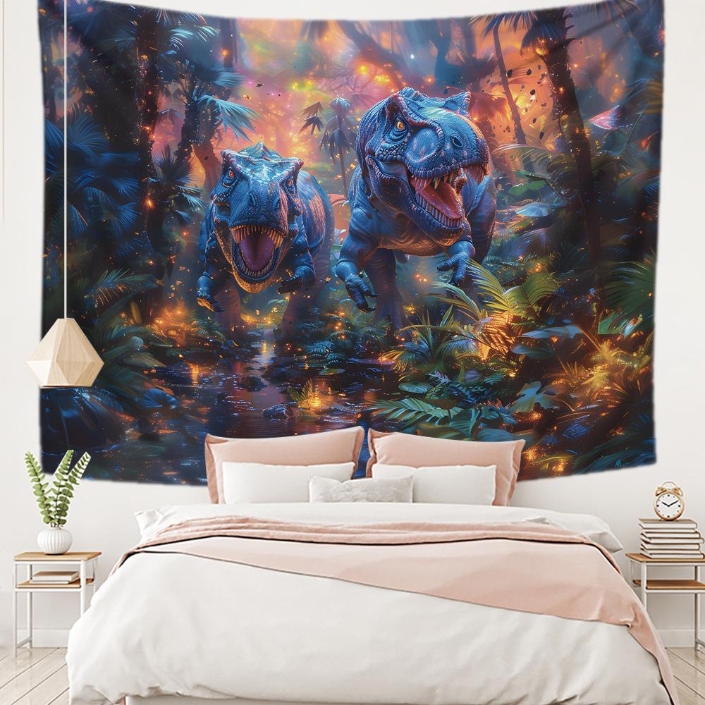 Dinosaur Jurassic Decorative Tapestry for Home Room Decoration Rug Live Streaming Background Rug Headboard Rug decor aesthetic