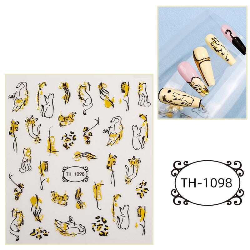 Hot Stamping Nail Stickers, Waterproof, Laser Design, DIY Nail Stickers, Nail Decoration, Nail Stickers, Party Decoration