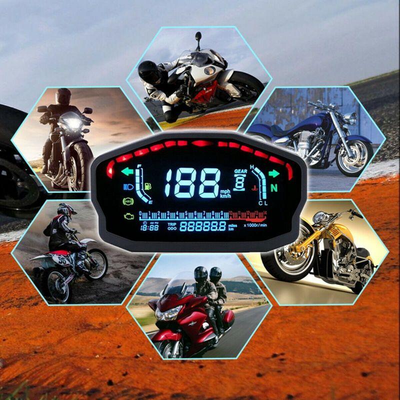 Waterproof Tachometer Speedometer Motorcycle Universal LED Digital Dashboard Km/h MPH Odometer Meter Motor Gauge with Sensor