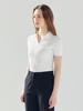 LORDLOAR Slim Ribbed Collar Knit White