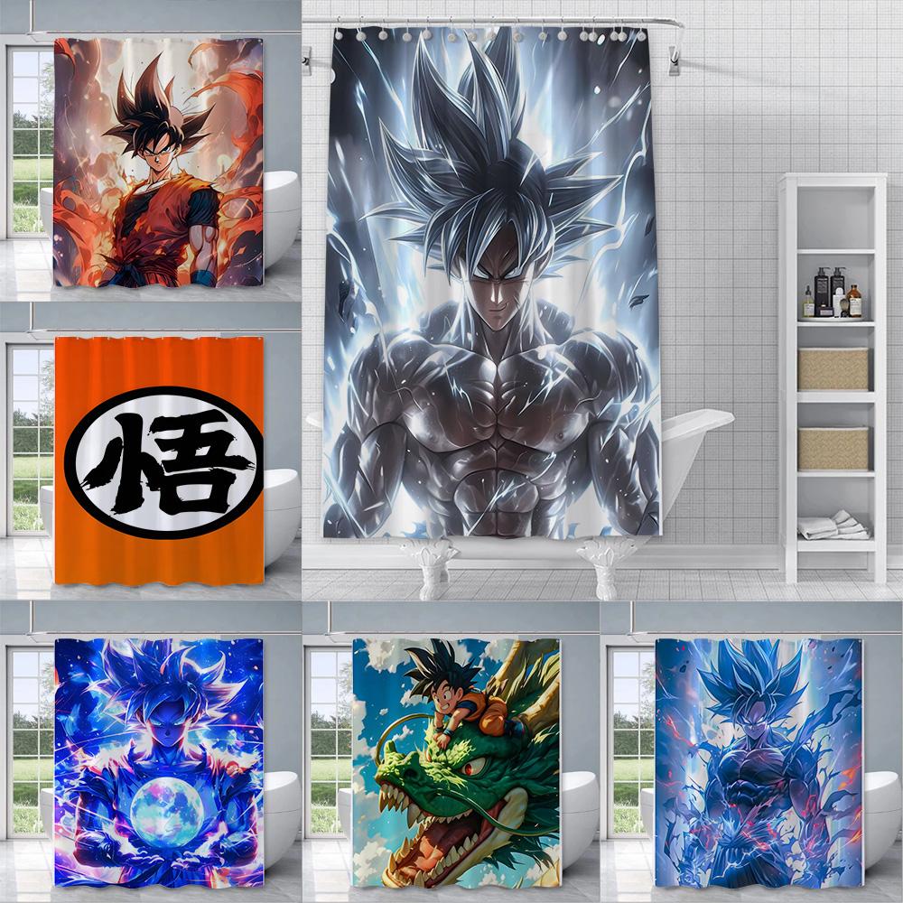 Shower Anime For G-Gokus Curtain Waterproof Polyester Fabric Paint Colorful Bath Curtains Home Bathroom Decor Curtain With Hook