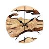 Elegant Quiet Wall Clock with Wood Grains and Transparent Tempered Glass 30cm Clock for Living Room and Office Decors