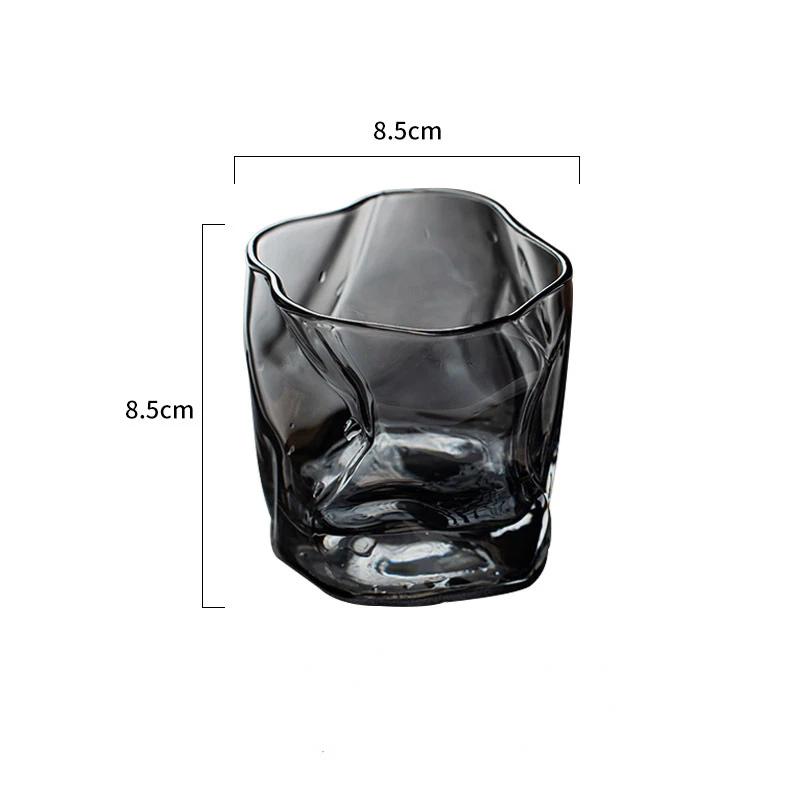 280ml Japanese Twisted Grain Glass Whiskey Cup Niche Water Cup Drinkware Cocktail Vodka Wine Cup Espresso Coffee Mug Milk Cup