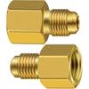 6 Pieces 6015 R134A Brass Refrigerant Tank Adapter to 1/2 Inch Male | R12 Fitting Adapter 1/2 Female to 1/4 Male Flare Adaptor Valve Core and 6014