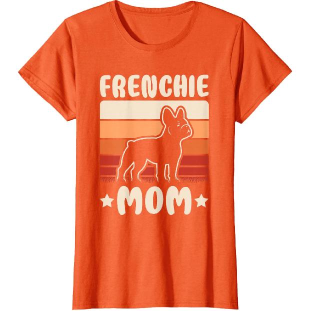 Frenchie Mom Retro French Bulldog Lover Mommy Women T-Shirt