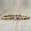 Bracciale Pietra Imperatore Unisex Cuore Quadrato Rotondo Bracciale con Perline Multicolore Bracciale in Legno Naturale Gioielli Bohemien Pulseira