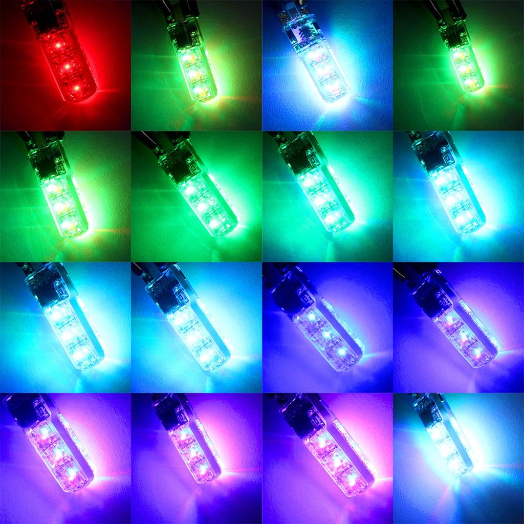 Spring Position Lamp Multicolor Strobe Lamp RGB T10 LED Bulb Car Illumination Dashboard Lights