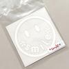 nc-smile Smile Sticker Cutting Sticker Decal (Diameter 100mm, White)