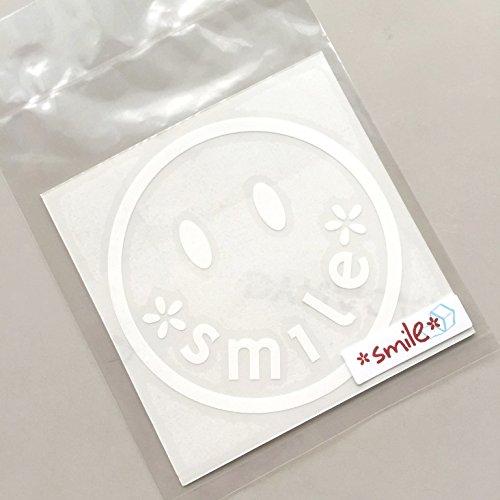 nc-smile Smile Sticker Cutting Sticker Decal (Diameter 100mm, White)
