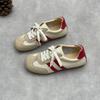 Openwork Casual Round-toe Flat Soft Leather Soft-soled Breathable Sandals for Women, Single-piece Shoes.