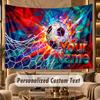 Soccer (77) Theme Wall Tapestry Customized With Name Text Personalized Hanging Tapestry For Bedroom Living Room Decor