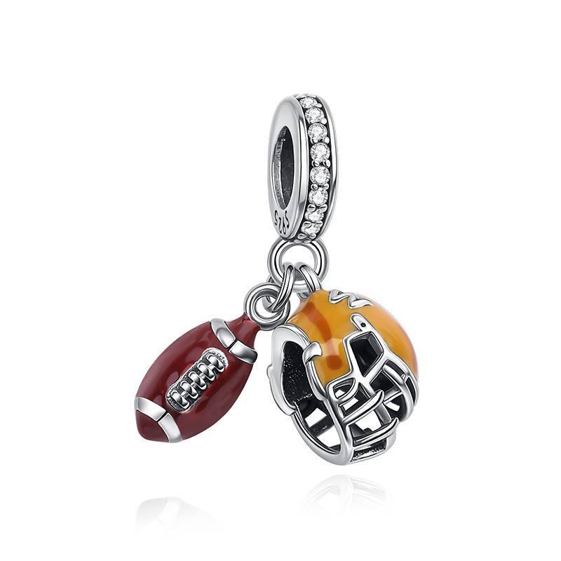 Original Copper Charms Soccer Football Love Coffee Beads Fit Brand Bracelets Necklaces Diy Jewelry For Women