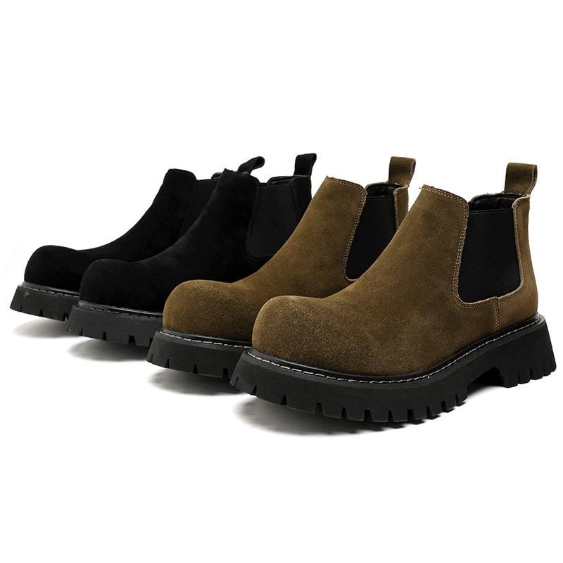 Martin Boots Men's Winter British Chelsea Men's Boots High Top Leather Boots Trendy Versatile Boots Men's 44310-R