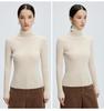 Women's High Neck Cashmere Sweater: Warm Wool, Solid Color, Perfect for Autumn and Winter.