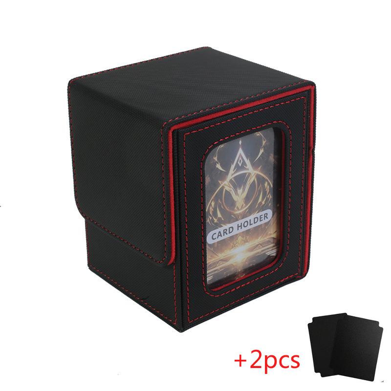 Deck Case Holds 100+ MTG Card Deck Box for Commander Display PU Leather Trading Card Storage Box for TCG PTCG Game Sports Cards