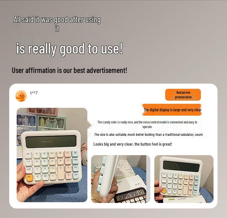 Q15Q16 Financial Calculator with Voice Function, Large Screen & Buttons for Office Use