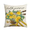 Summer New Style Lemon Small Fresh Printed Pillow Case Simple Sofa Bedside Fruit Linen Waist Pillow