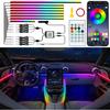 Car LED Strip Lights, Interior Acrylic LED Lights For Car With Dynamic Rainbow Dream Color Chasing, Car Ambient Lighting Kits, Music Sync (8 In 1(6 *