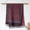 versatile retro flower pattern Hong Kong style imitation cashmere women's warm scarf fashion long beard fringed shawl