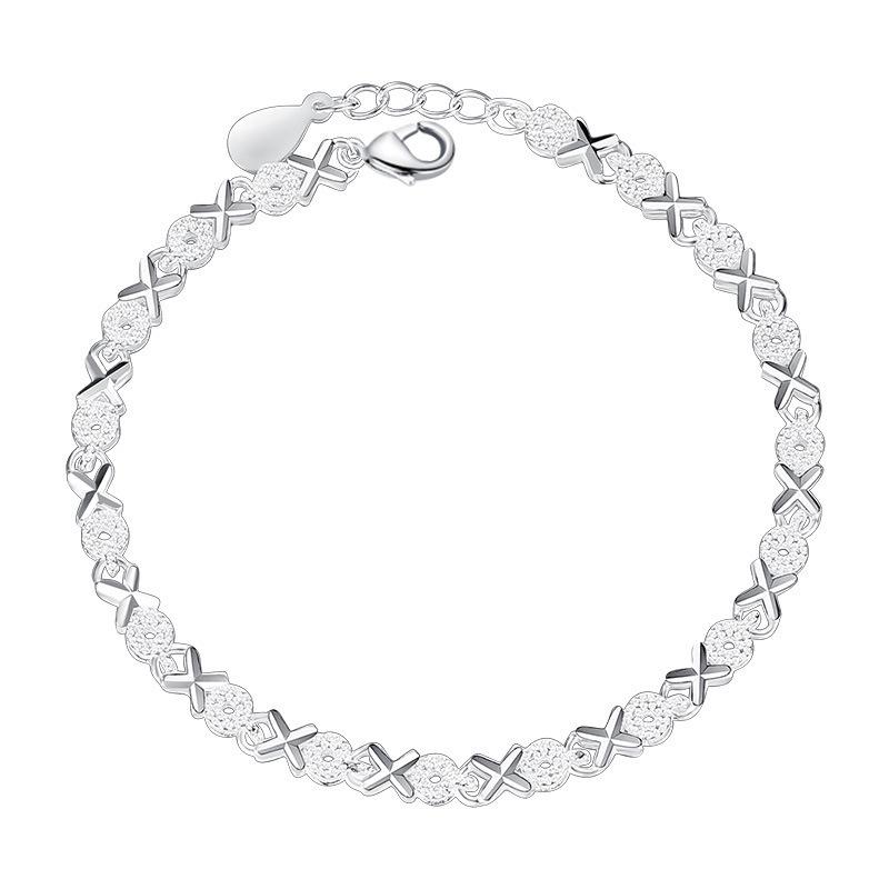 Creative XO Heart Bracelet for Women: S925 Silver, Korean Style, Versatile Fashion Accessory