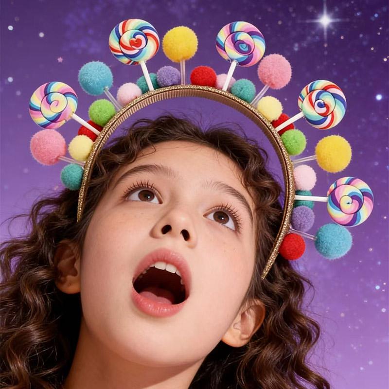 Cartoon Lollipop Hairband Sweet Candy Hair Band Girly Heart Princess Headband Birthday Party Holiday Costume Hair Accessories