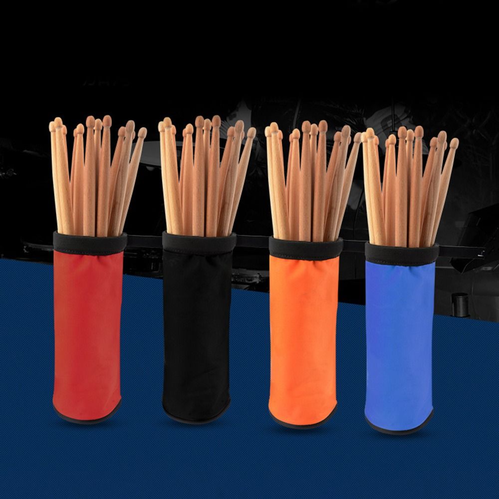 Oxford-Gewebe Schwarz Zylindrischer Drumstick-Halter Robustes Schlagzeugzubehör Drumstick-Tasche Etui