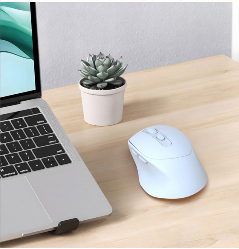 Mouse Wireless, 2.4G Bluetooth, Design Ergonomico, 80012001600 DPI, Alta Precisione, Risparmio Energetico, Ricaricabile, Funzionamento Silenzioso, Ideale per Lunghe
