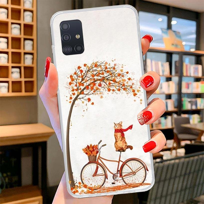 Pumpkin Happy Fall Autumn Cover Phone Case For Samsung Galaxy A12 A22 A32 A52 A72 A02S Phone Case Note 20 Ultra 10 S10 Plus A51
