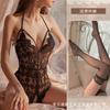 Sexy Female Sexy Backless Perspective Tight Lace Onesie Open Crotch Free of Temptation A99