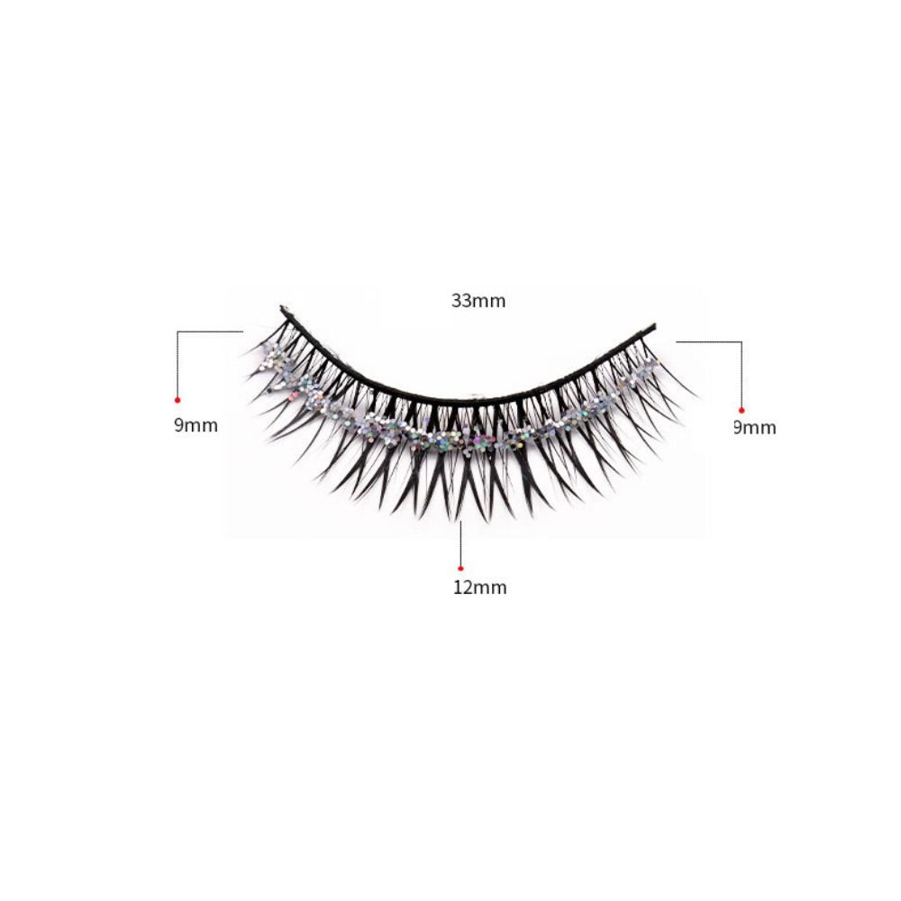 Beauty Handmade Glitter False Eyelashes Thick Long Eye Lashes Eye Extension Diamond Manga Lashes