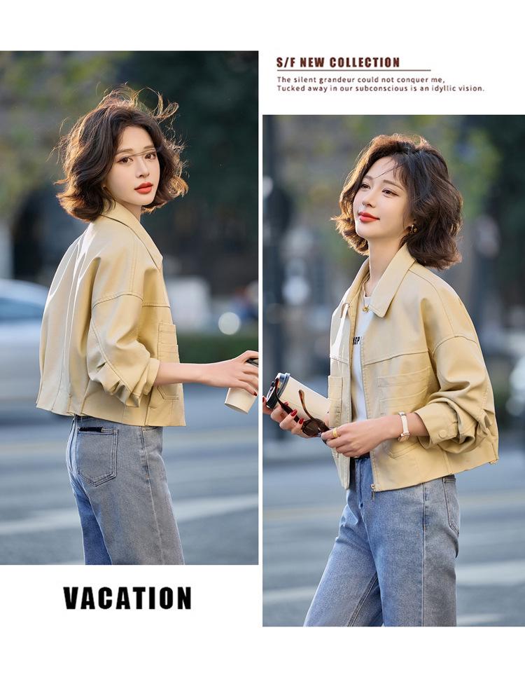 Women's Haining Genuine Leather Sheepskin Jacket, Small, Short, Plus Size, 2025 Spring/Autumn Collection