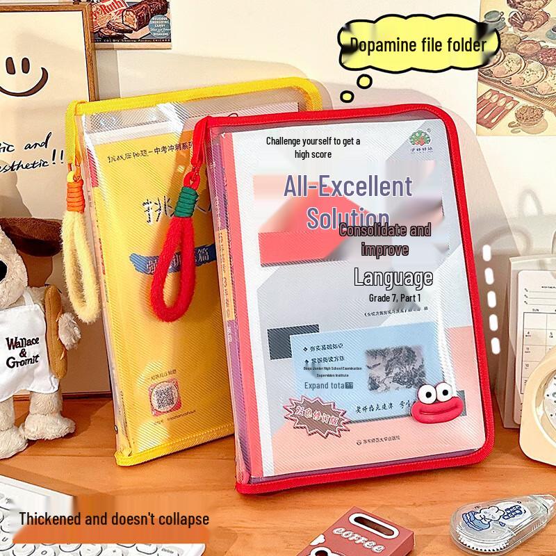 Прозрачные портативные файлы на молнии (3-Pack)