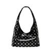 2025 Fashion Glossy PU Sense of Luxury Shoulder Bags Rivets Unique Design Personality Popularity Commute Tote Bags for Women