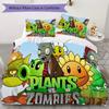 Plants Vs. Zombies Pattern Pattern Bedding,Quilt Set Quilt Cover Pillowcase Home Birthday Gift (1*duvet Cover+2*pillowcase,without core)XSJT0917559
