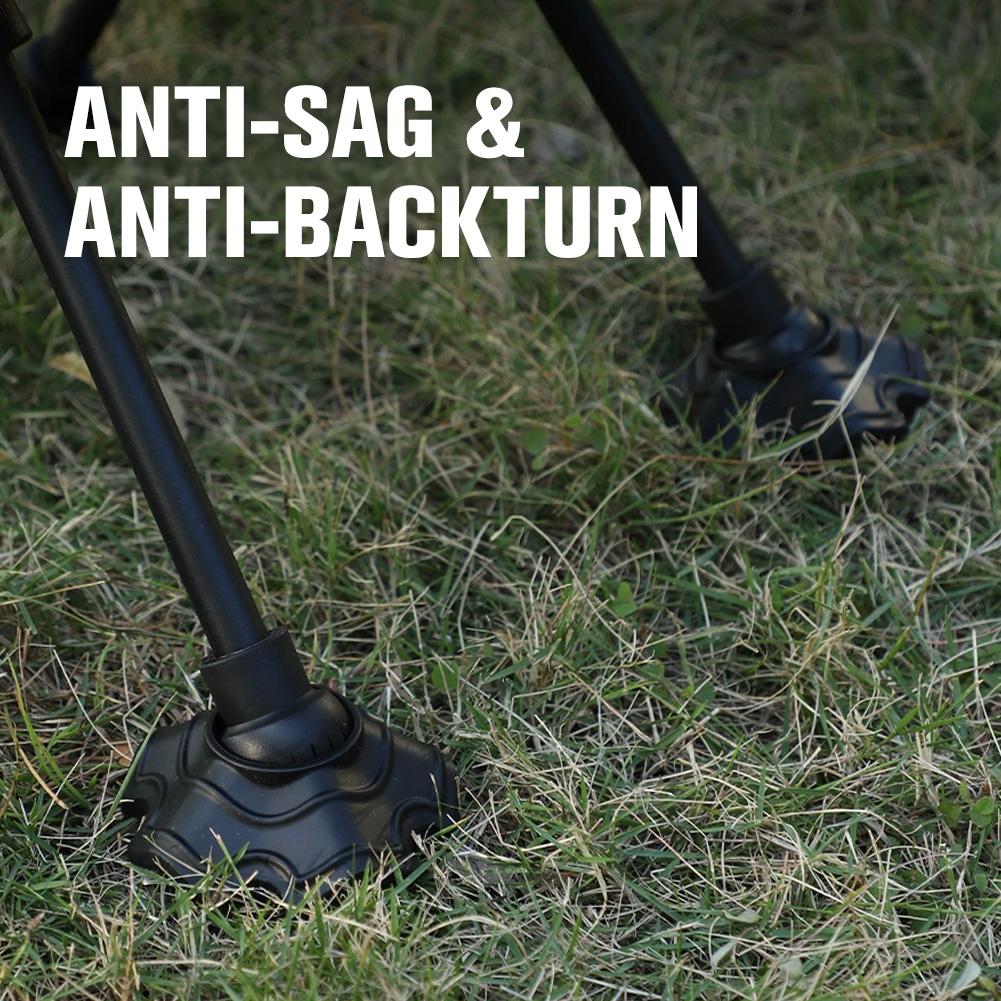 4 STÜCKE Outdoor Camping Mondstuhl Fußabdeckungen Rutschfest und Einsinkschutz Drehbare Fußpolster Campingzubehör