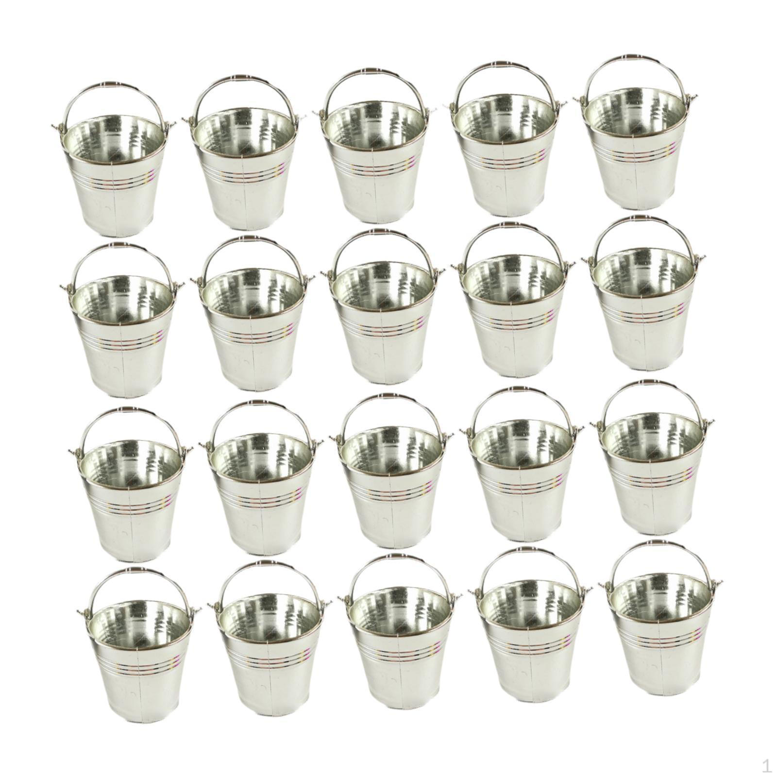 

20 штук Маленькие ведерки для конфет, Сувениры для вечеринок со сладостями, Декор на день рождения, Модные портативные безделушки Silvery