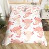 Cartoon Axolotl Duvet Cover Set KingQueen Size Kids Girls Boys Cute Rainbow Sea Wildlife Animal Reptile Polyester Bedding Set